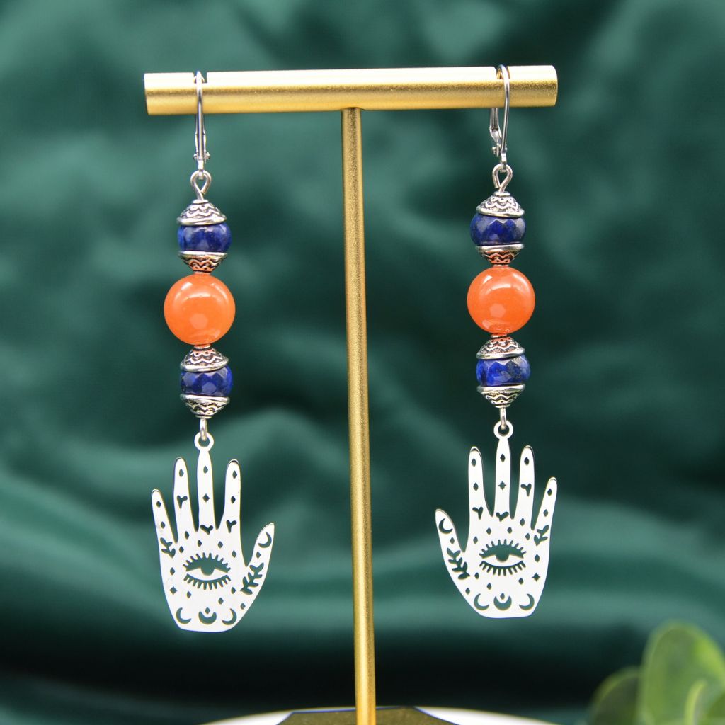 Hamsa Protection & Wisdom Earrings