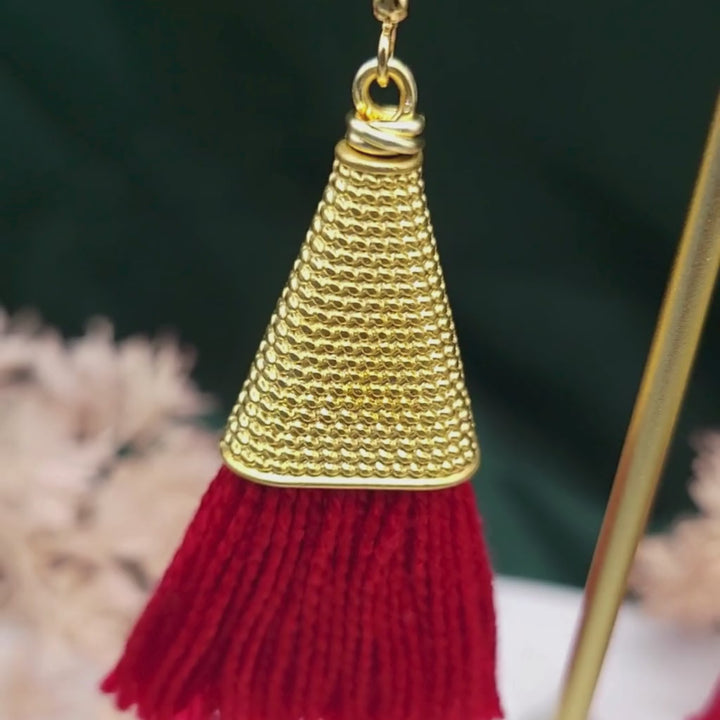 Love Connection | Cherry Red Tassel Earrings