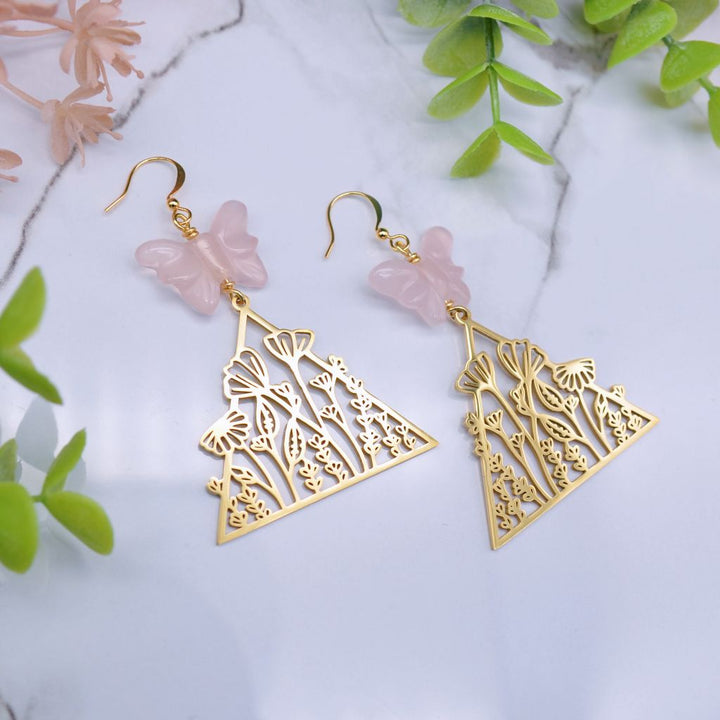Wildflower Rendezvous | Rose Quartz Earrings