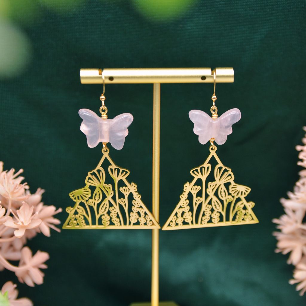 Wildflower Rendezvous | Rose Quartz Earrings