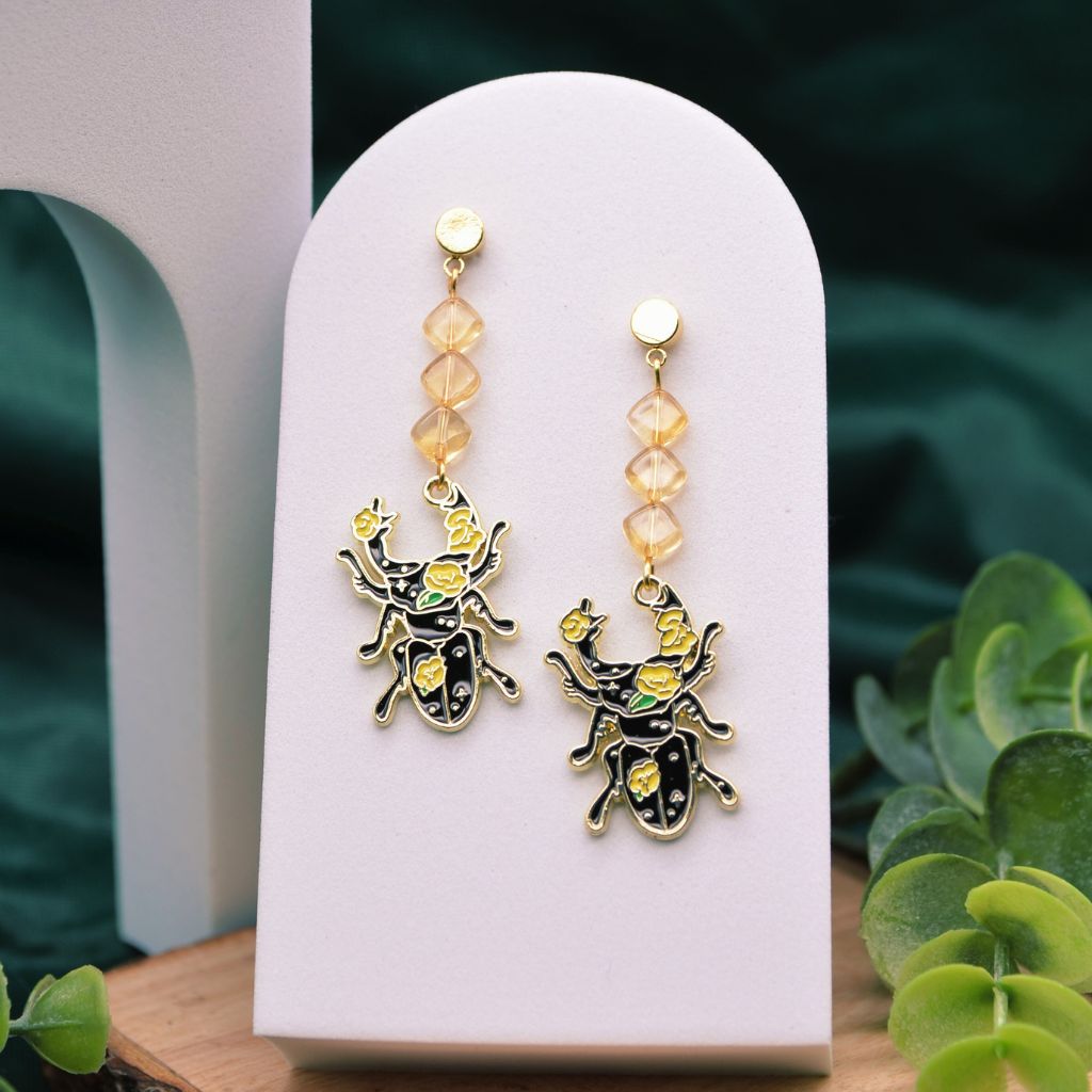 Joy in Abundance | Scarab & Citrine Earrings