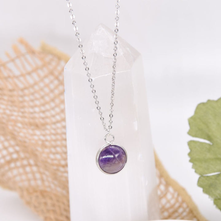 Amethyst Silver Moon Necklace
