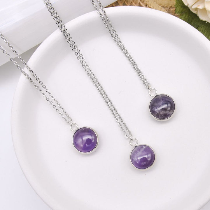 Amethyst Silver Moon Necklace