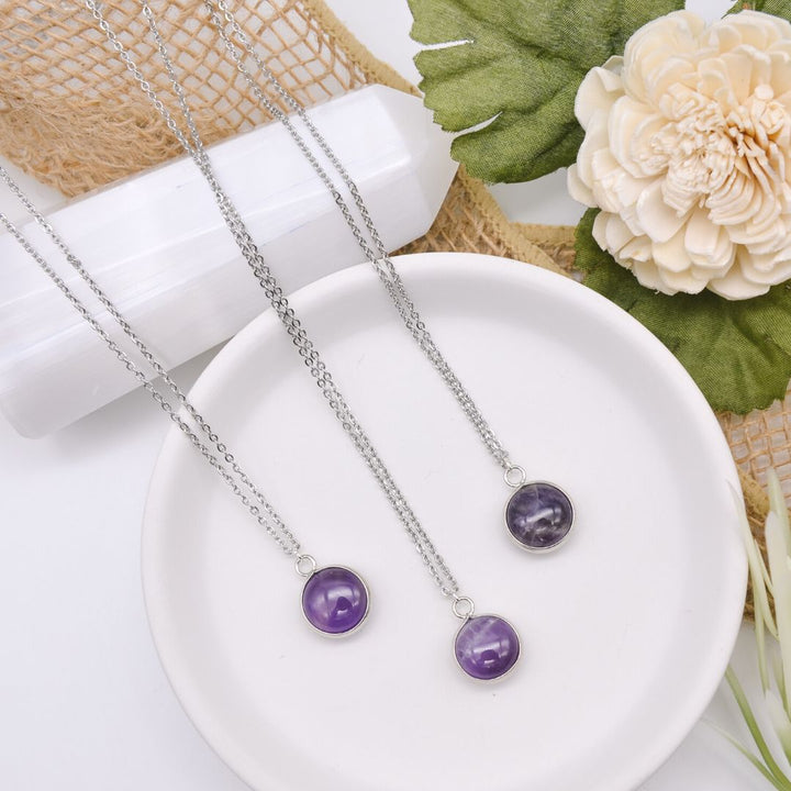 Amethyst Silver Moon Necklace