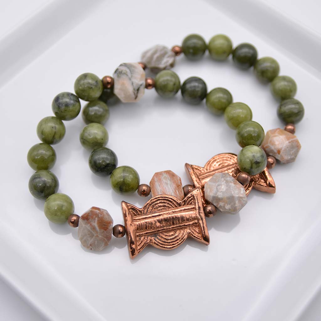 Copper & Jade Unity Bracelet