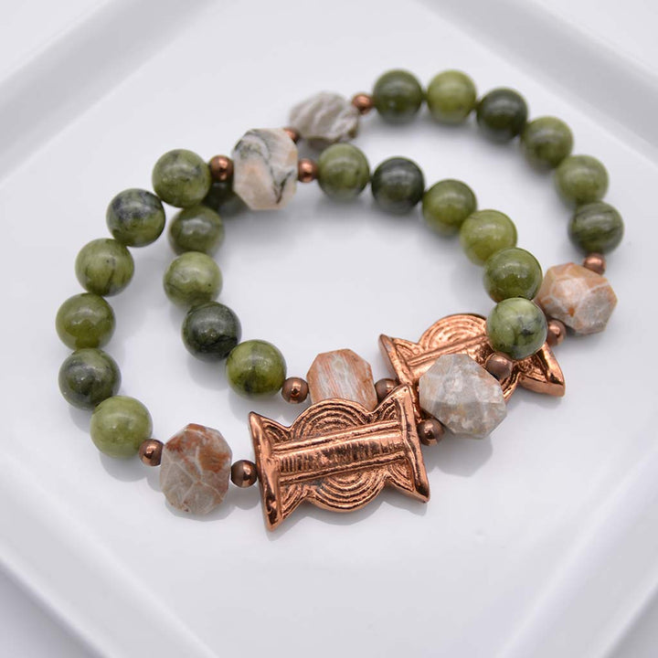 Copper & Jade Unity Bracelet