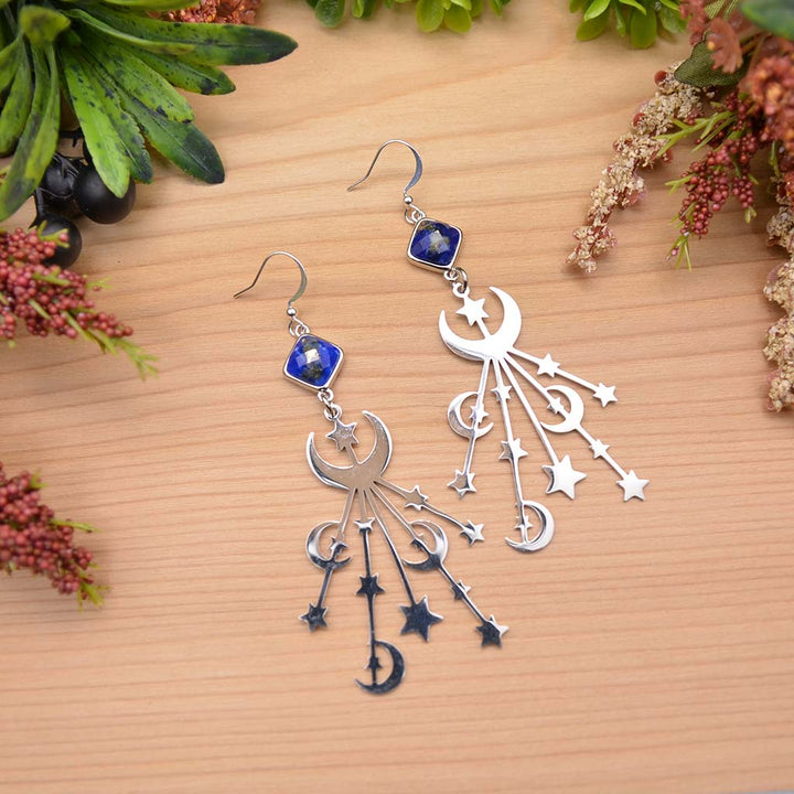 Lapis Midnight Star Burst Earrings