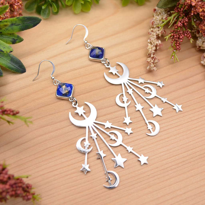Lapis Midnight Star Burst Earrings