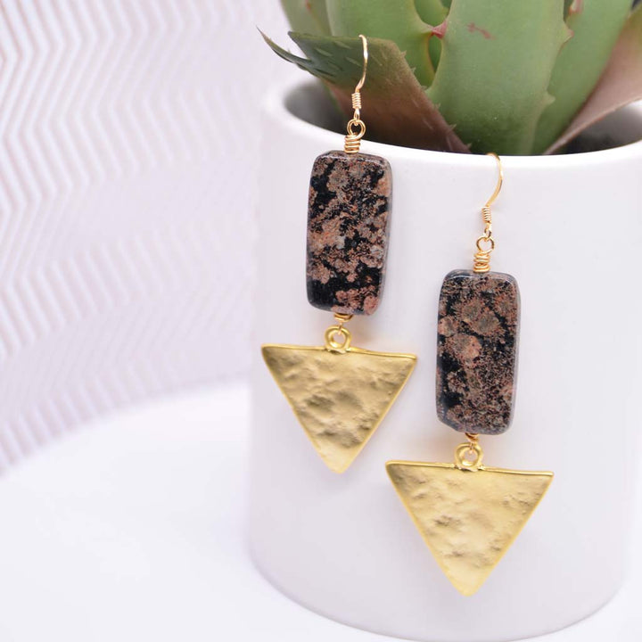 Red Snowflake Geo Earrings