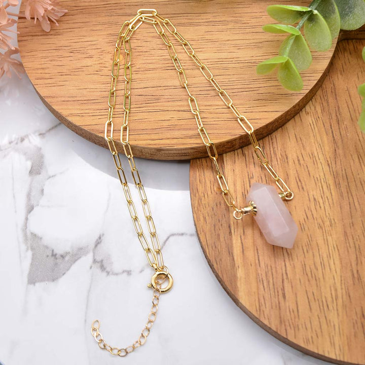 Rose Quartz Crystal Necklace