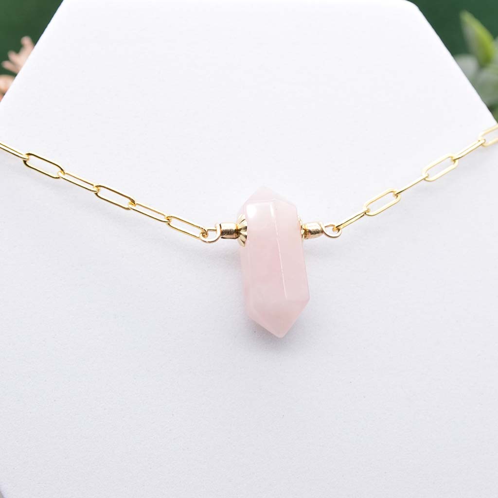 Rose Quartz Crystal Necklace