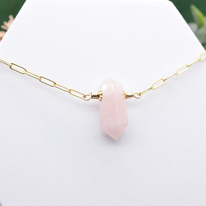 Rose Quartz Crystal Necklace
