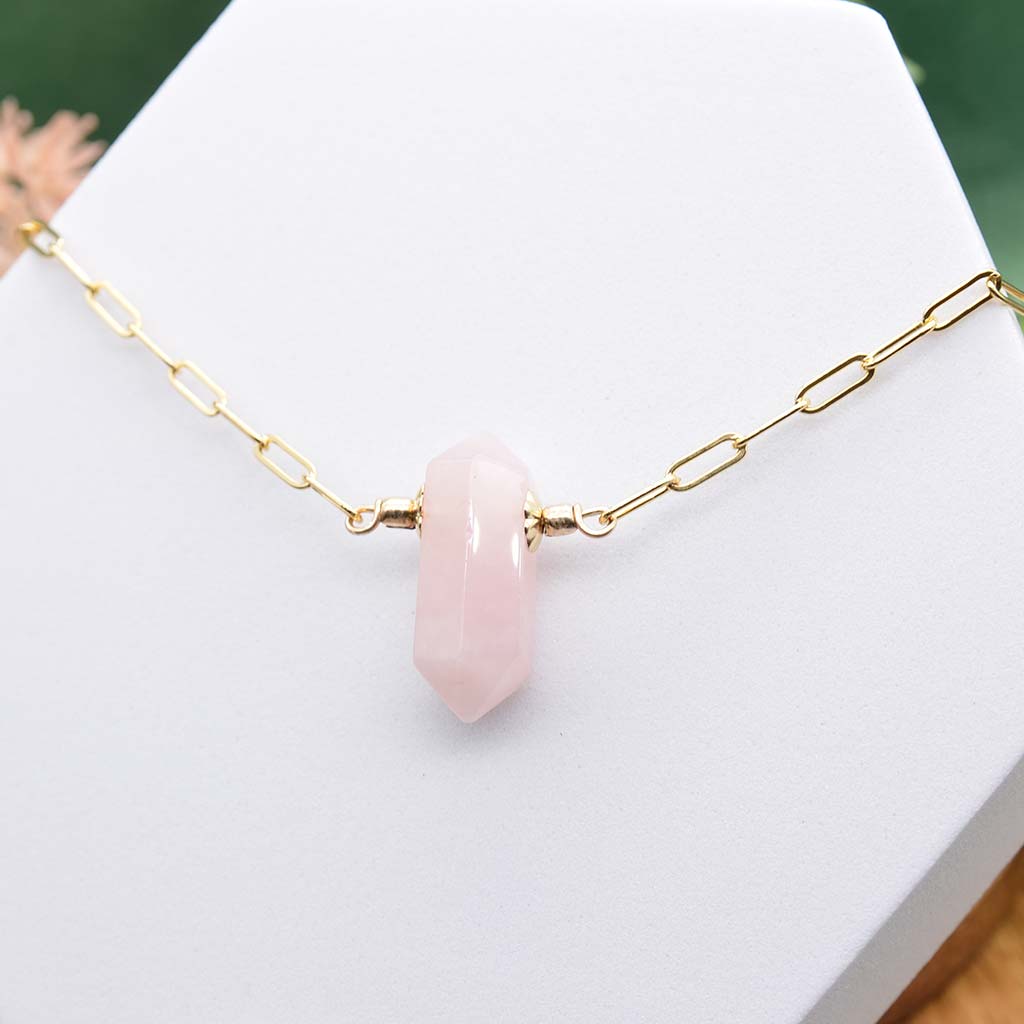 Rose Quartz Crystal Necklace
