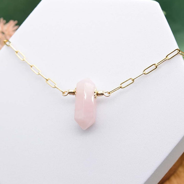 Rose Quartz Crystal Necklace