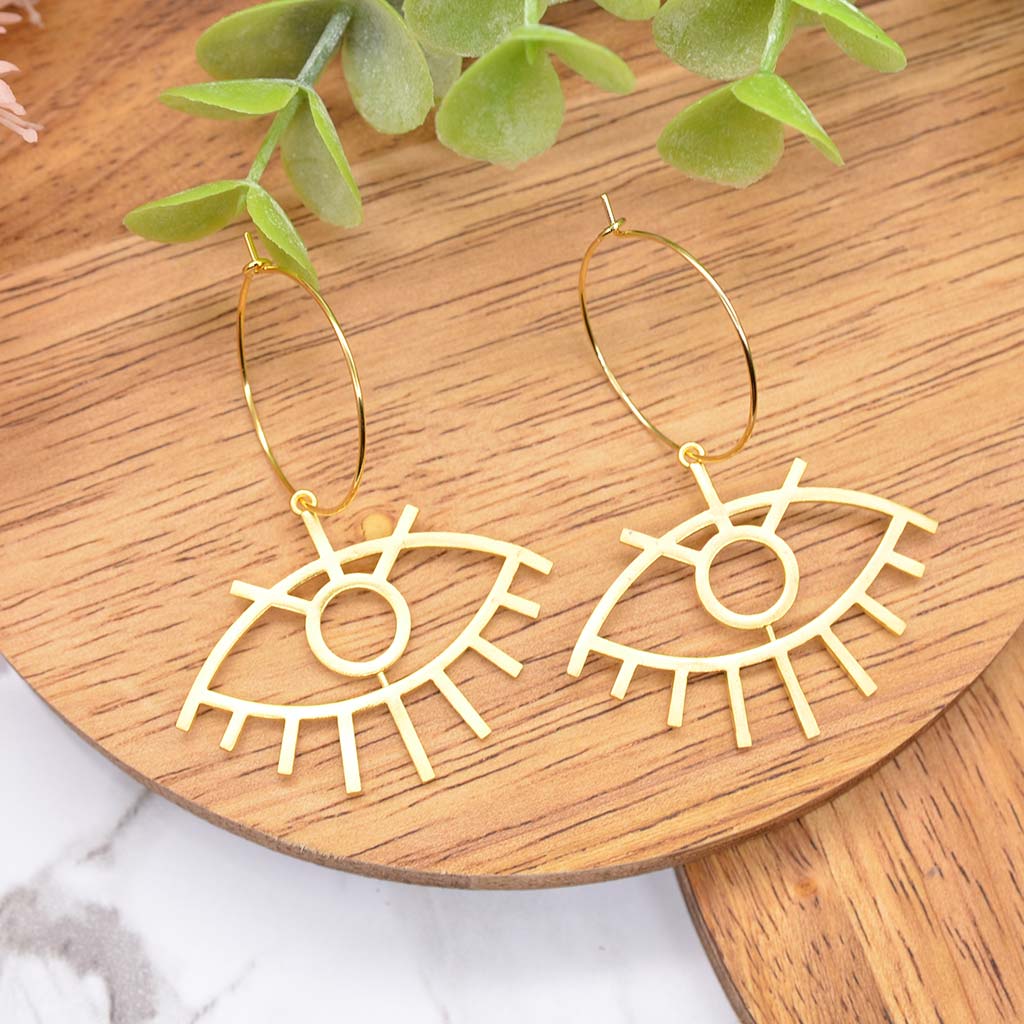 Third Eye Golden Hoops