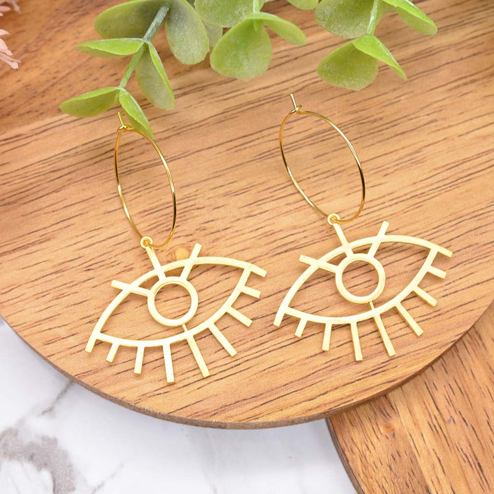 Third Eye Golden Hoops