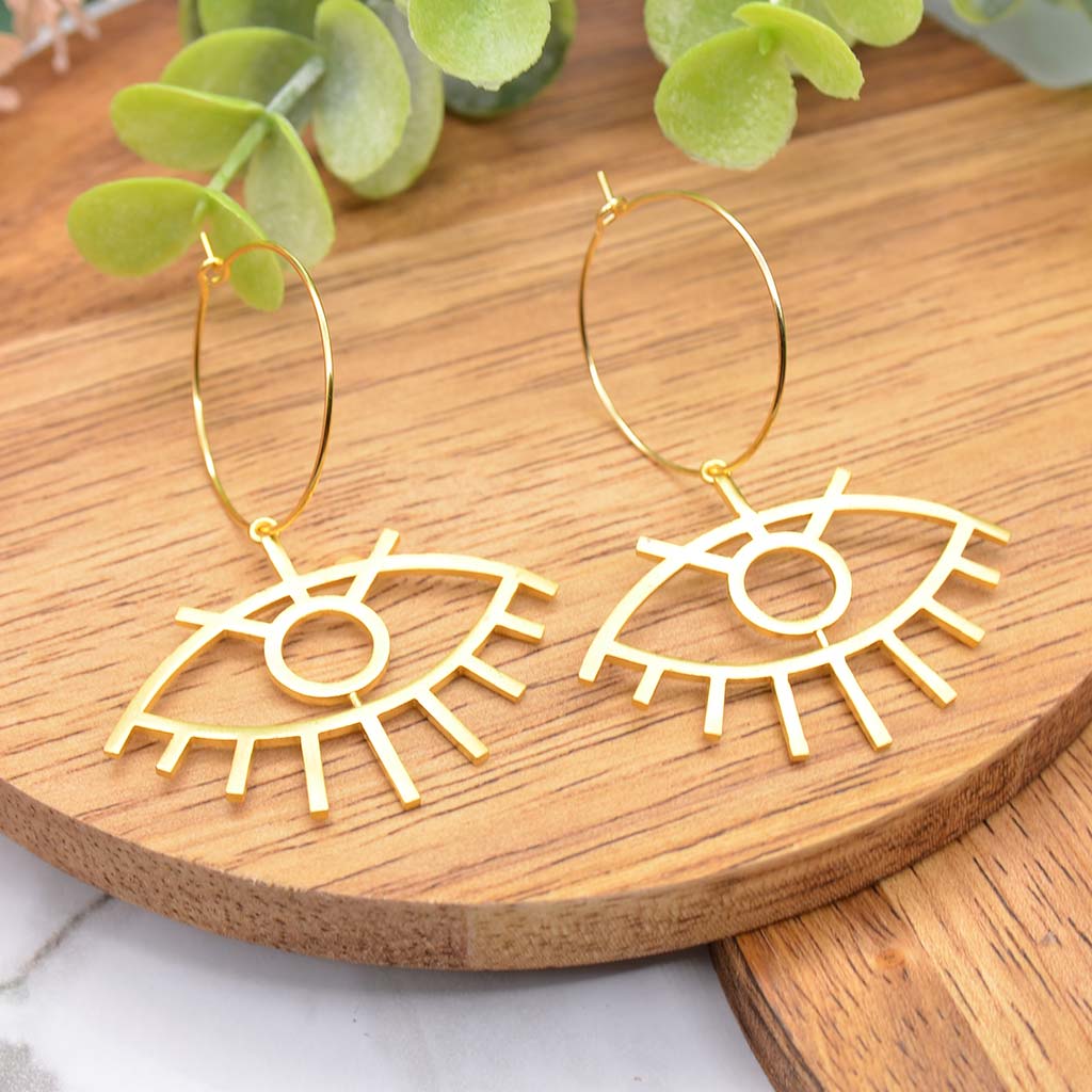 Third Eye Golden Hoops