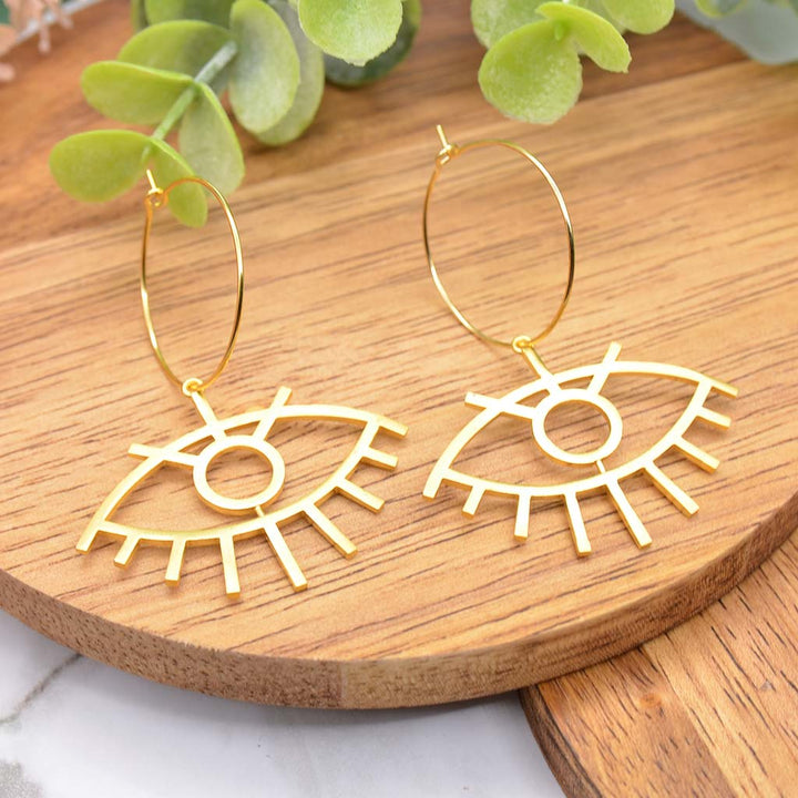Third Eye Golden Hoops