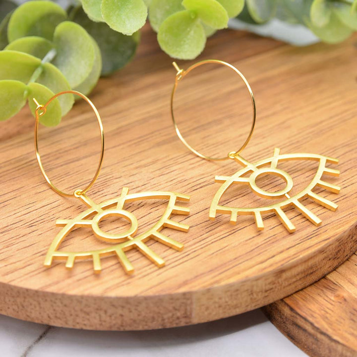 Third Eye Golden Hoops
