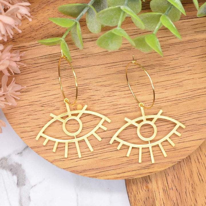 Third Eye Golden Hoops
