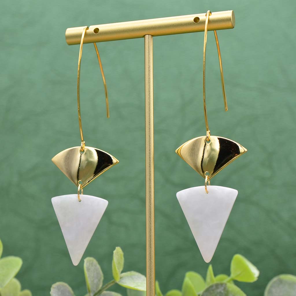 Burmese Fan & Jade Earrings