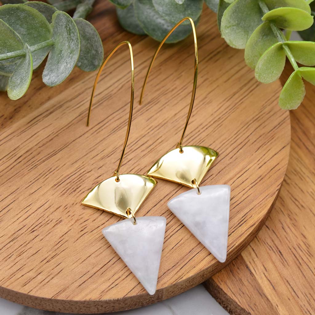 Burmese Fan & Jade Earrings