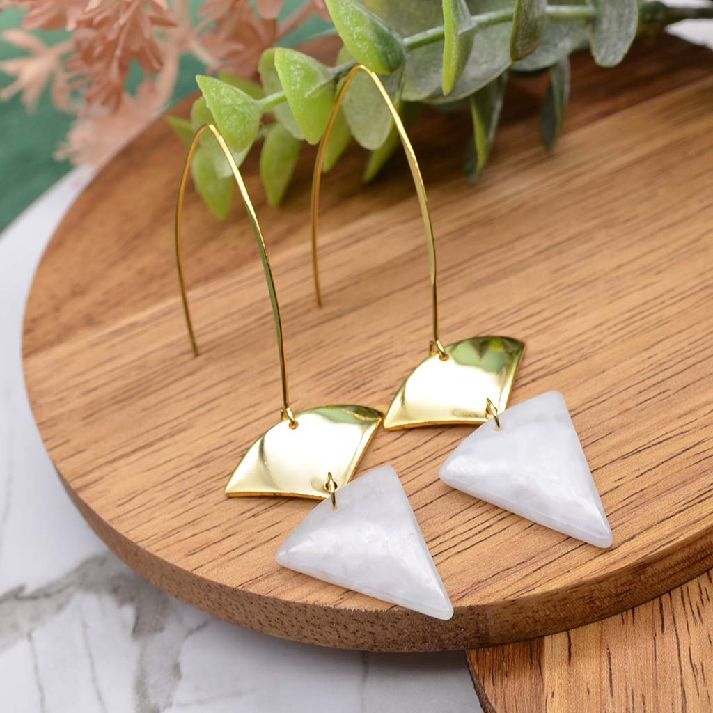 Burmese Fan & Jade Earrings