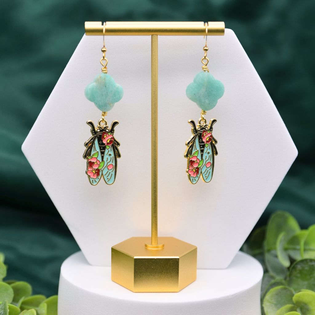 Sound of Summer | Cicada Amazonite Earrings