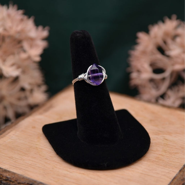 Double Point Crystal Wire Wrapped Rings in Sterling Silver