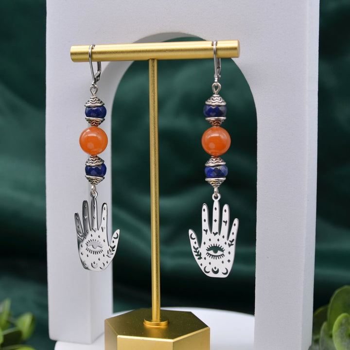 Hamsa Protection & Wisdom Earrings