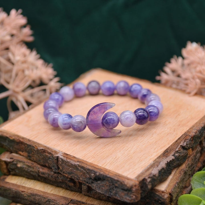 Midnight Reverie | Amethyst Crystal Moon Bracelet