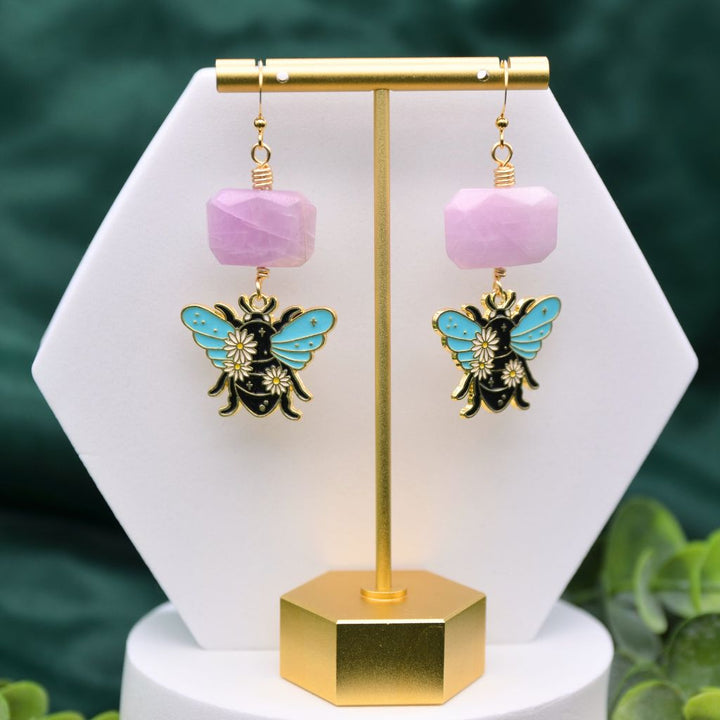 In Bloom | Scarab & Kunzite Earrings