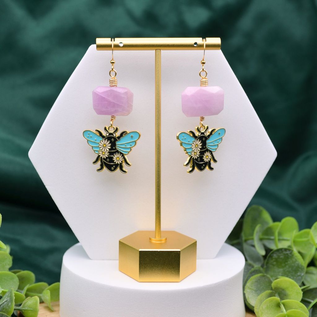 In Bloom | Scarab & Kunzite Earrings