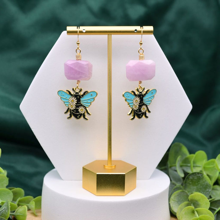 In Bloom | Scarab & Kunzite Earrings