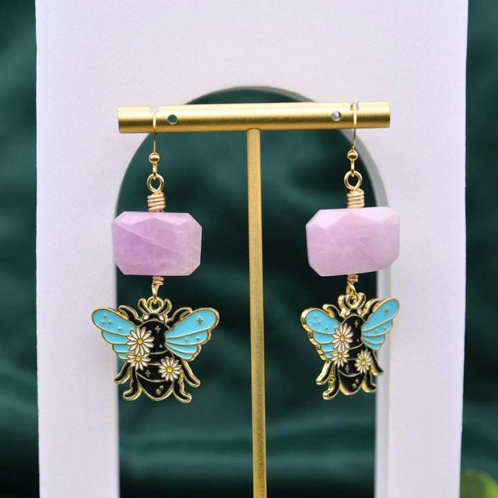 In Bloom | Scarab & Kunzite Earrings