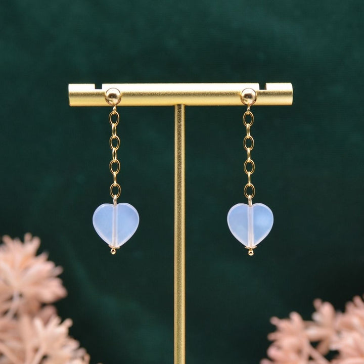 Heartfelt | Chalcedony Heart Earrings