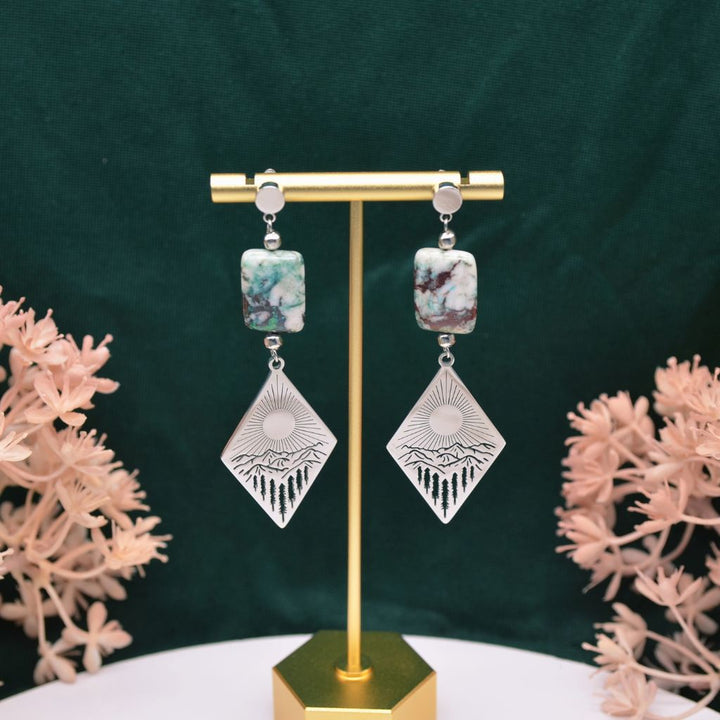 Quiet Mornings | Chrysocolla Mountainscape Earrings