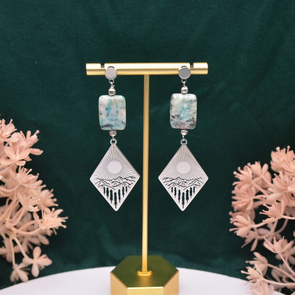 Quiet Mornings | Chrysocolla Mountainscape Earrings