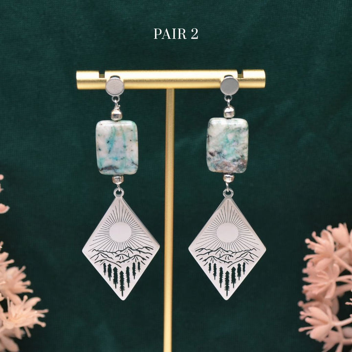 Quiet Mornings | Chrysocolla Mountainscape Earrings