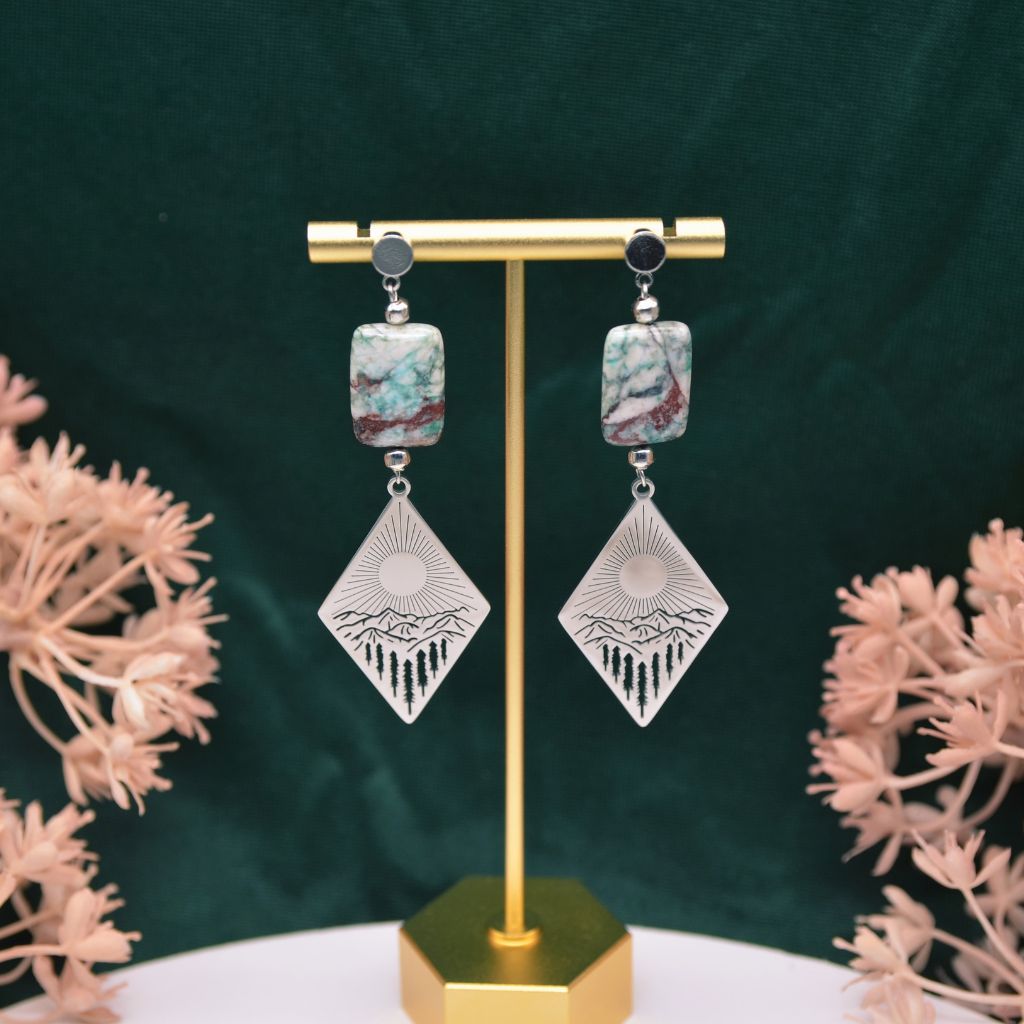 Quiet Mornings | Chrysocolla Mountainscape Earrings