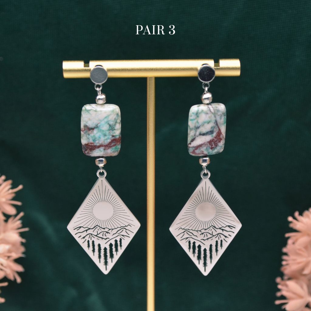 Quiet Mornings | Chrysocolla Mountainscape Earrings