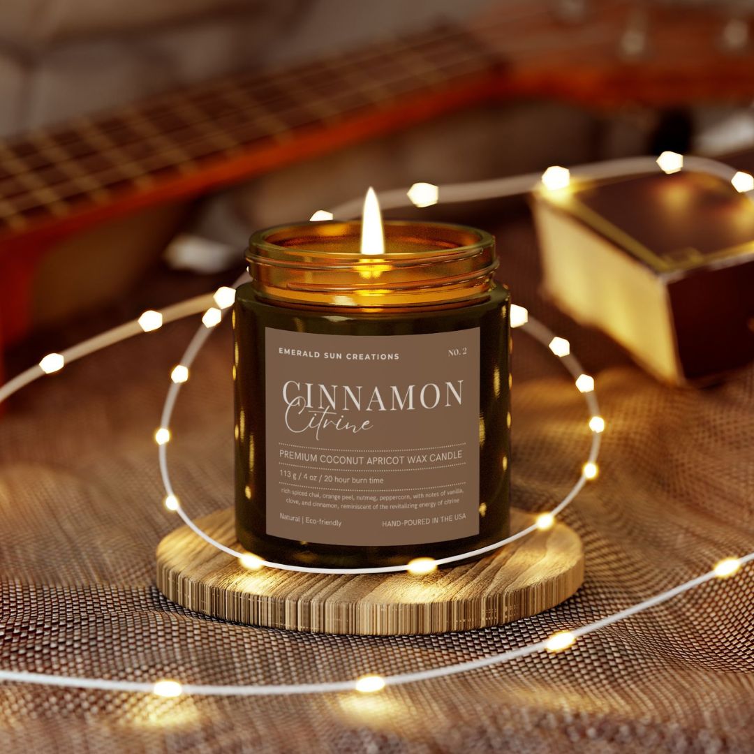 Cinnamon Citrine - Coconut Apricot Wax Candle