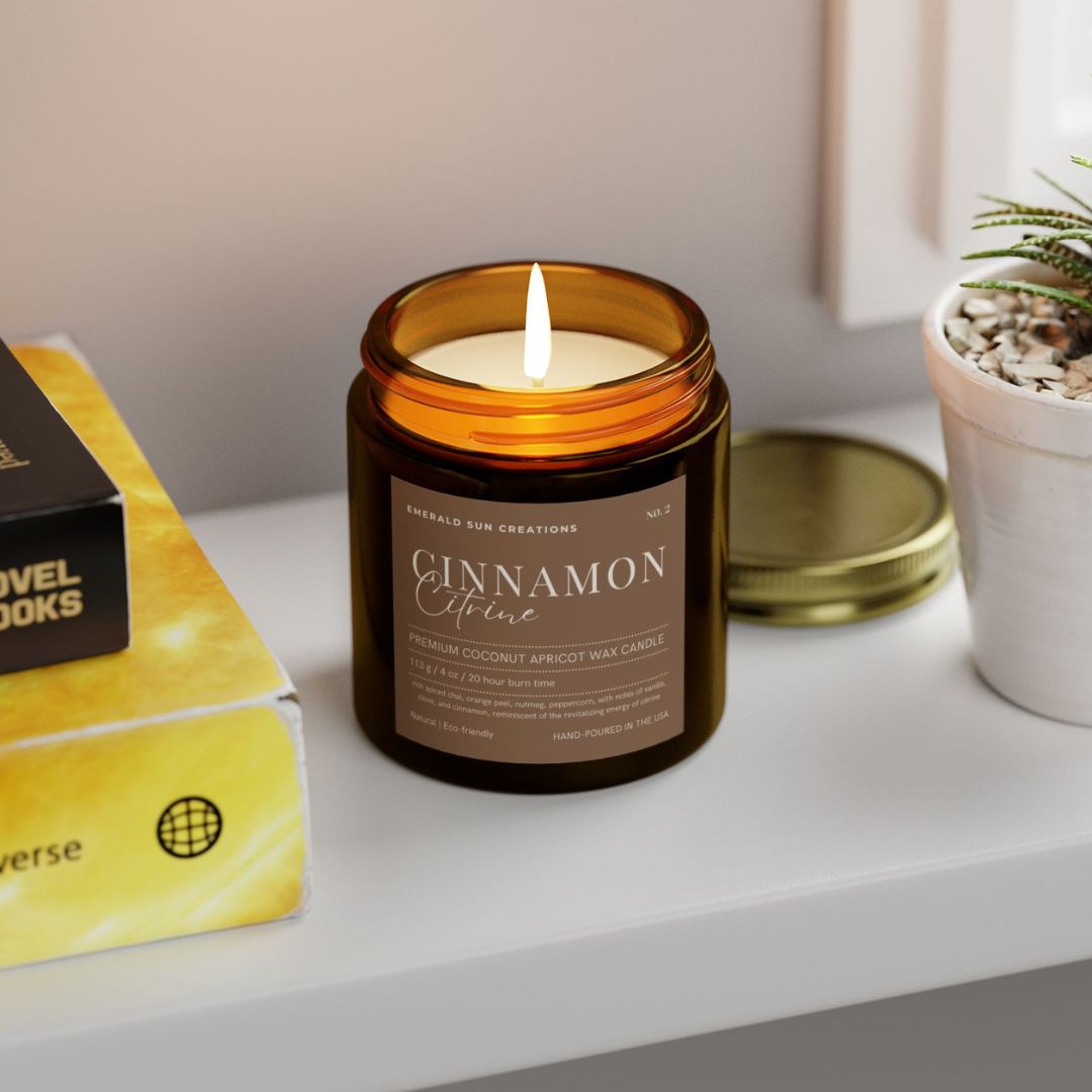 Cinnamon Citrine - Coconut Apricot Wax Candle