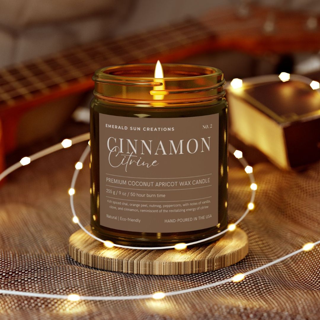 Cinnamon Citrine - Coconut Apricot Wax Candle