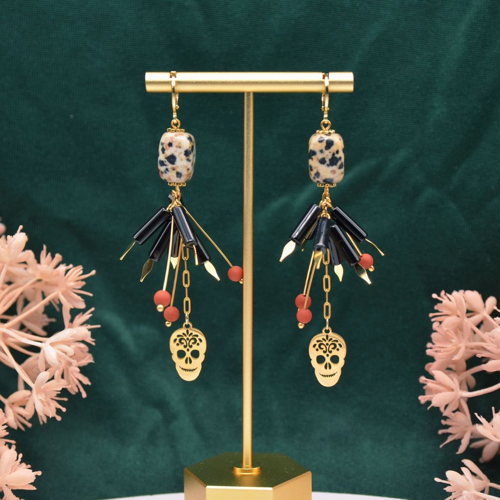 Wild at Heart | Dalmatian Jasper & Onyx Earrings
