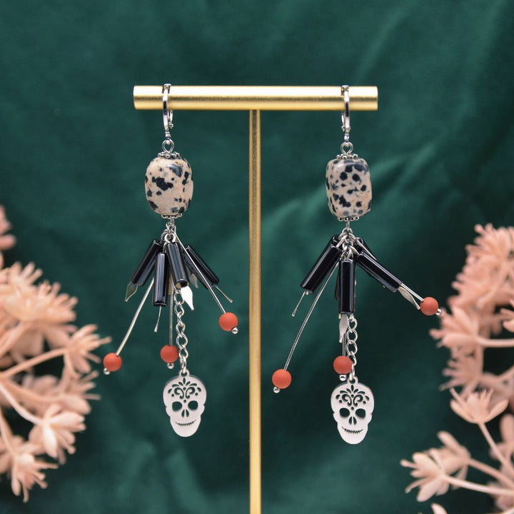 Wild at Heart | Dalmatian Jasper & Onyx Earrings