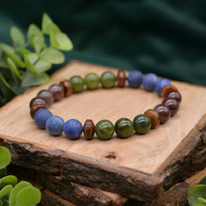 Vibrant Longevity | Lapis and Jade Bracelet