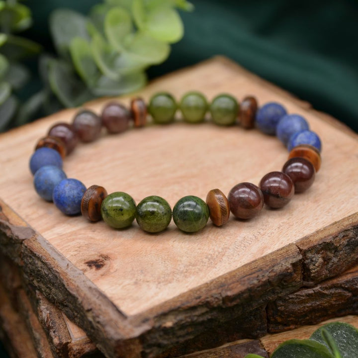 Vibrant Longevity | Lapis and Jade Bracelet