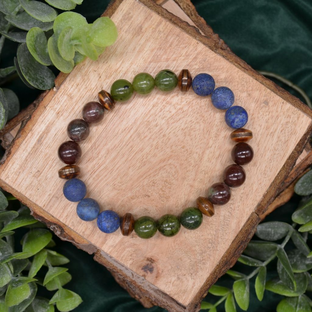 Vibrant Longevity | Lapis and Jade Bracelet