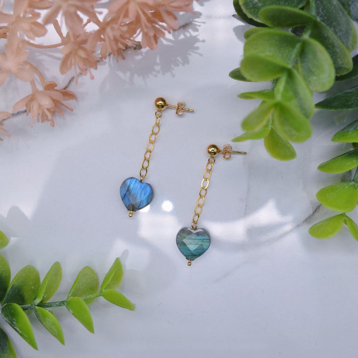 Heartfelt | Labradorite Heart Earrings